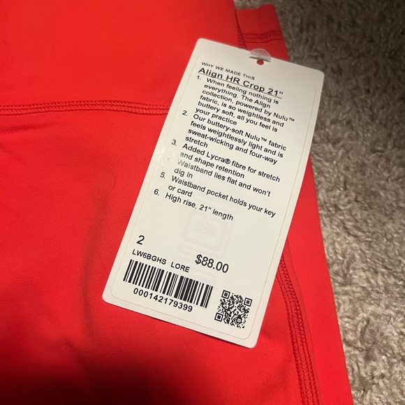 lululemon align high rise crops 21” - Picture 3 of 3